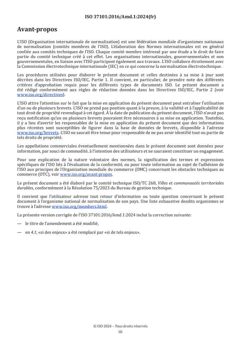 ISO 37101:2016/Amd 1:2024 - Développement durable au sein des communautés territoriales — Système de management pour le développement durable — Exigences et lignes directrices pour son utilisation — Amendement 1: Changements concernant les actions en lien avec le climat
Released:8/30/2024