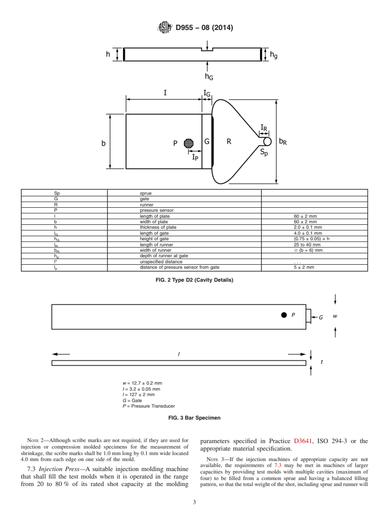 ASTM D955-08(2014) - Standard Test Method of  Measuring Shrinkage from Mold Dimensions of Thermoplastics