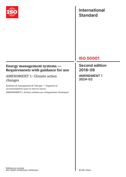 ISO 50001:2018/Amd 1:2024 - Energy management systems — Requirements with guidance for use — Amendment 1: Climate action changes
Released:23. 02. 2024 - Page 1 preview