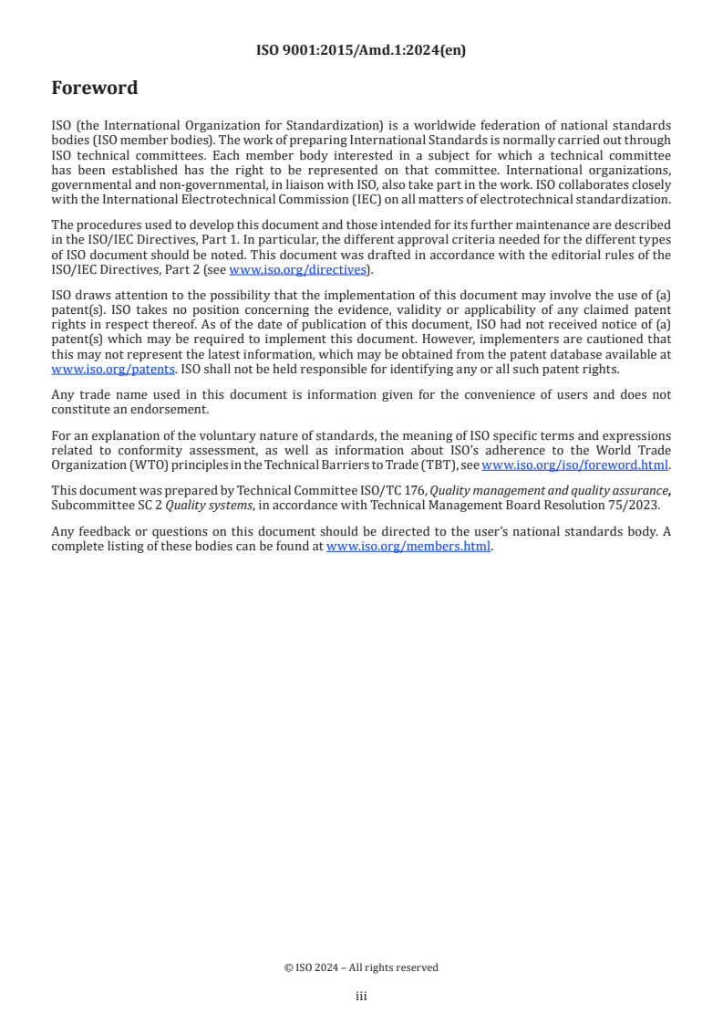 ISO 9001:2015/Amd 1:2024 - Quality management systems — Requirements — Amendment 1: Climate action changes
Released:23. 02. 2024