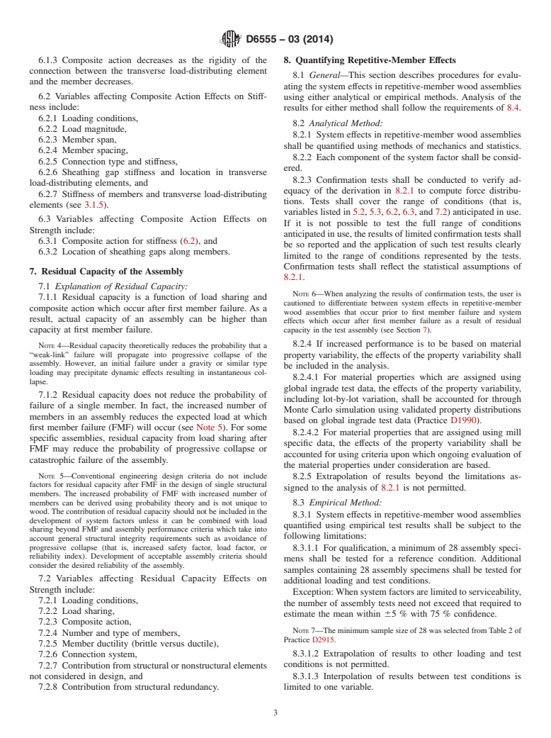 ASTM D6555-03(2014) - Standard Guide for  Evaluating System Effects in Repetitive-Member Wood Assemblies