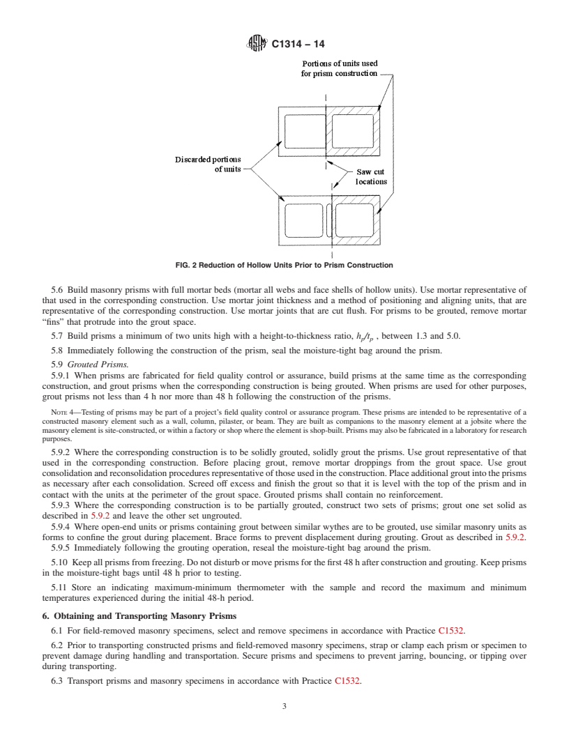 REDLINE ASTM C1314-14 - Standard Test Method for  Compressive Strength of Masonry Prisms