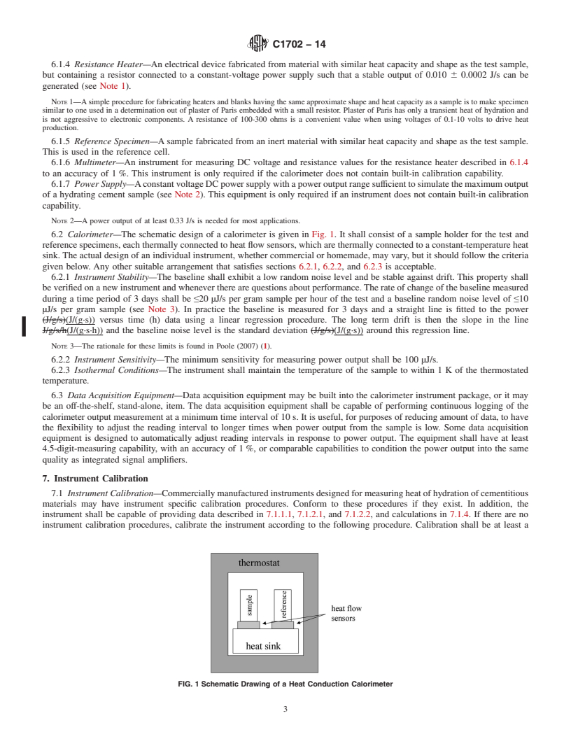 REDLINE ASTM C1702-14 - Standard Test Method for  Measurement of Heat of Hydration of Hydraulic Cementitious  Materials Using Isothermal Conduction Calorimetry