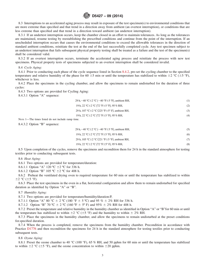 REDLINE ASTM D5427-09(2014) - Standard Practice for  Accelerated Aging of Inflatable Restraint Fabrics