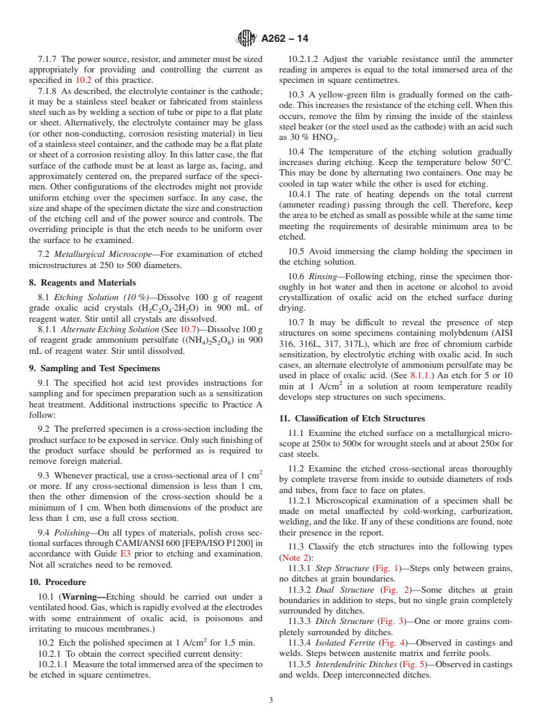 ASTM A262-14 - Standard Practices for Detecting Susceptibility to Intergranular Attack in Austenitic  Stainless Steels