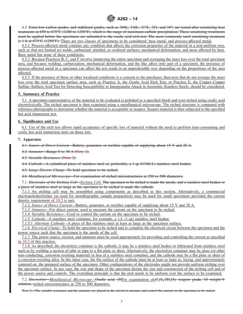 REDLINE ASTM A262-14 - Standard Practices for Detecting Susceptibility to Intergranular Attack in Austenitic  Stainless Steels