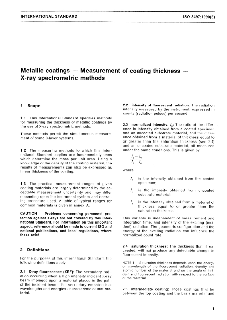 ISO 3497:1990 ISO 3497:1990 - Metallic coatings — Measurement of coating thickness — X-ray spectrometric methods
Released:11/8/1990