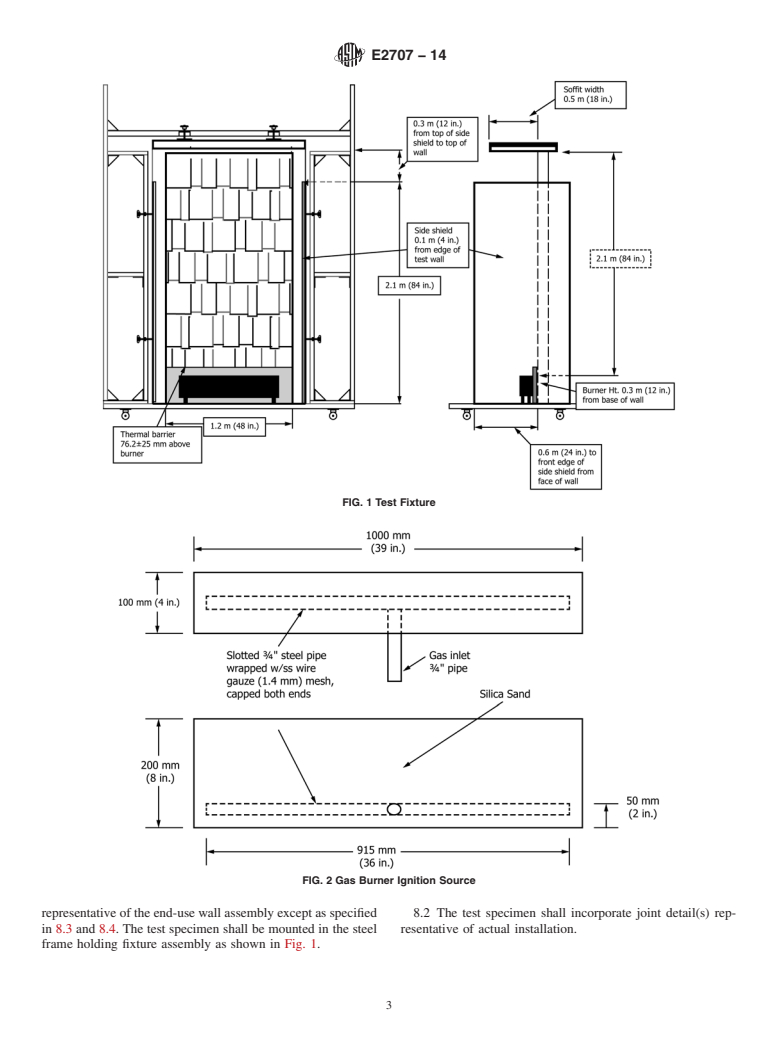 ASTM E2707-14 - Standard Test Method for  Determining Fire Penetration of Exterior Wall Assemblies Using  a Direct Flame Impingement Exposure