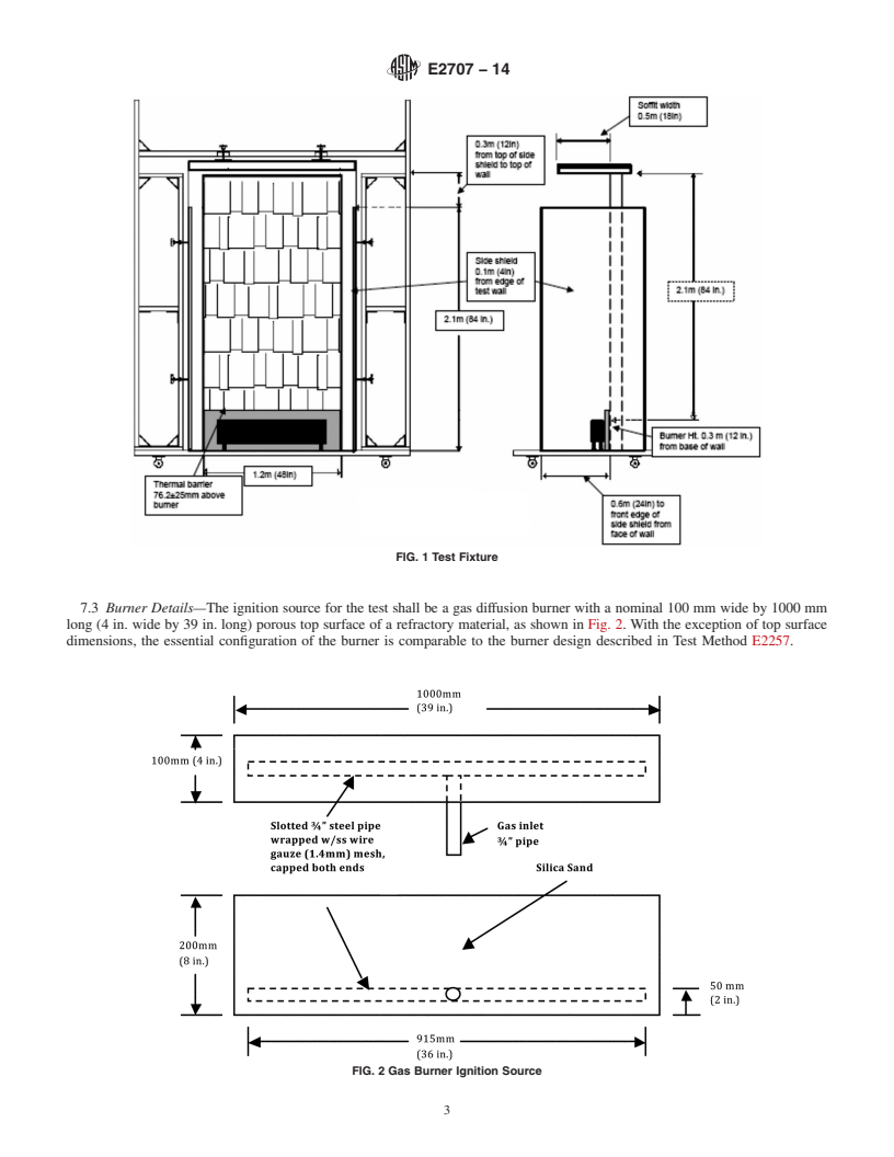 REDLINE ASTM E2707-14 - Standard Test Method for  Determining Fire Penetration of Exterior Wall Assemblies Using  a Direct Flame Impingement Exposure