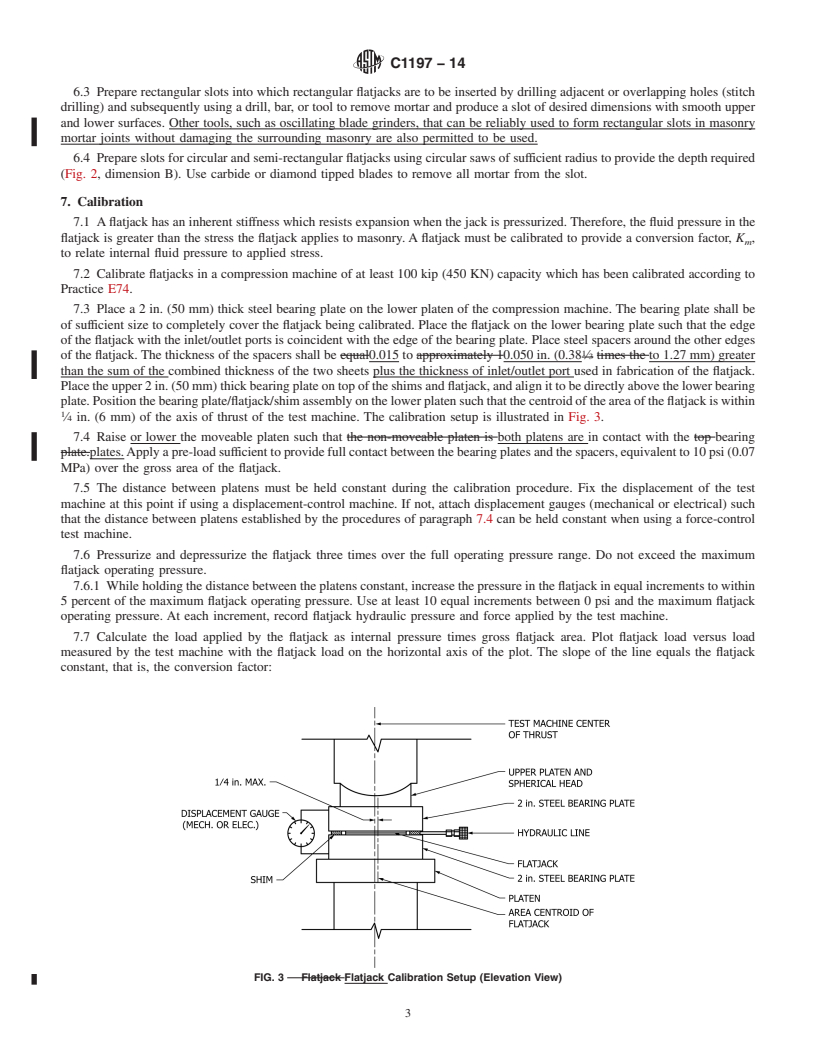 REDLINE ASTM C1197-14 - Standard Test Method for  In Situ Measurement of Masonry Deformability Properties Using  the Flatjack Method