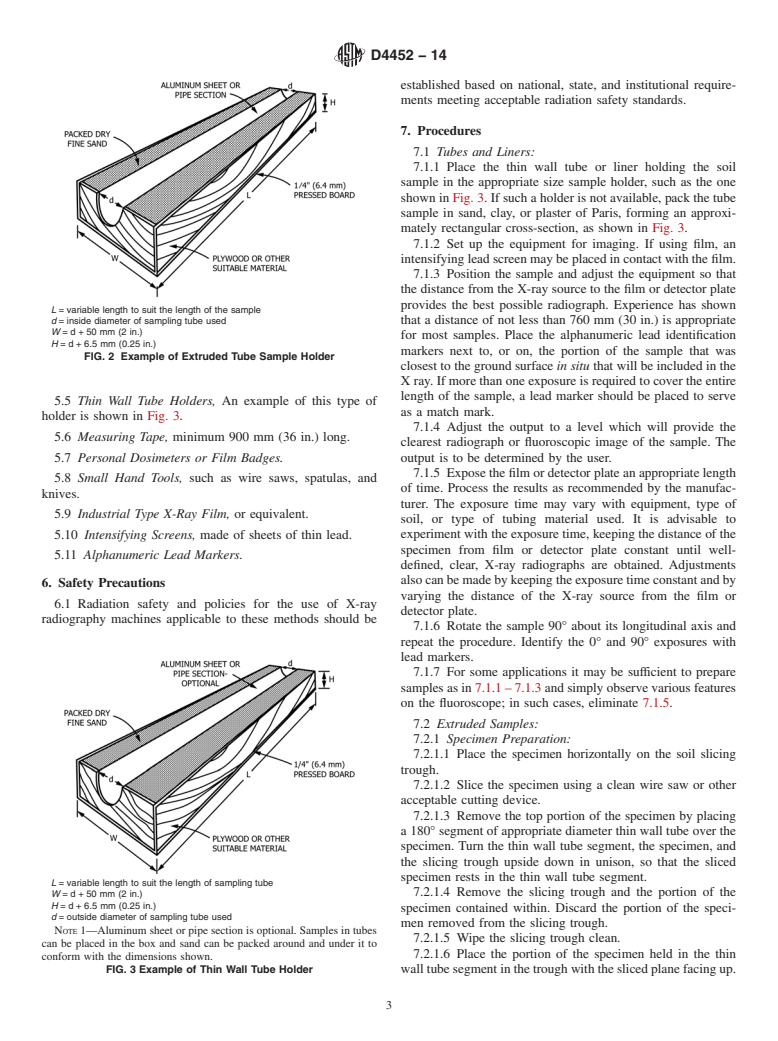 ASTM D4452-14 - Standard Practice for  X-Ray Radiography of Soil Samples