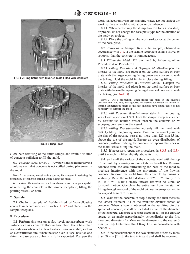 ASTM C1621/C1621M-14 - Standard Test Method for  Passing Ability of Self-Consolidating Concrete by J-Ring