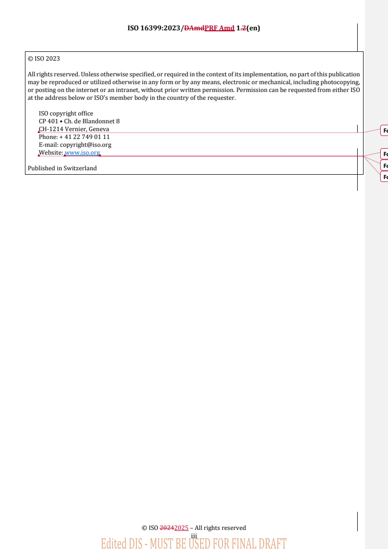 ISO 16399:2023/Amd 1 REDLINE ISO 16399:2023/PRF Amd 1 - Agricultural irrigation equipment — Meters for irrigation water — Amendment 1: titre manque
Released:8. 01. 2025