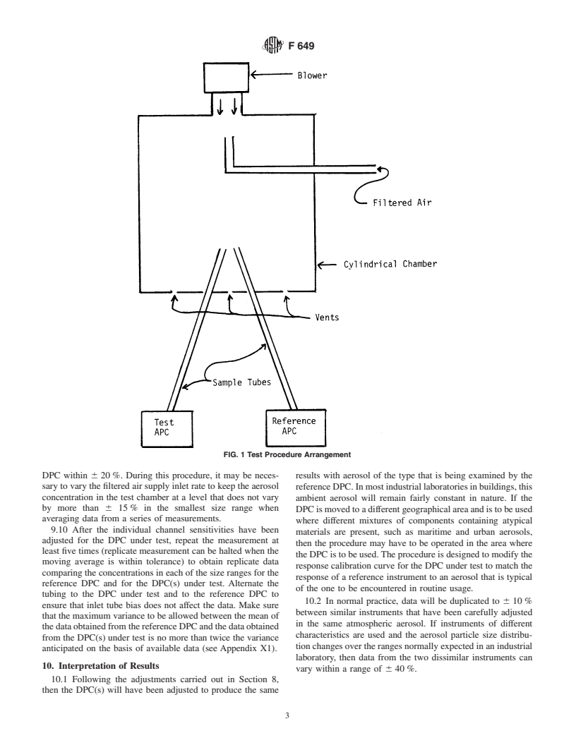 ASTM F649-01 - Standard Practice for Secondary Calibration of Airborne Particle Counter Using Comparison Procedures (Withdrawn 2007)