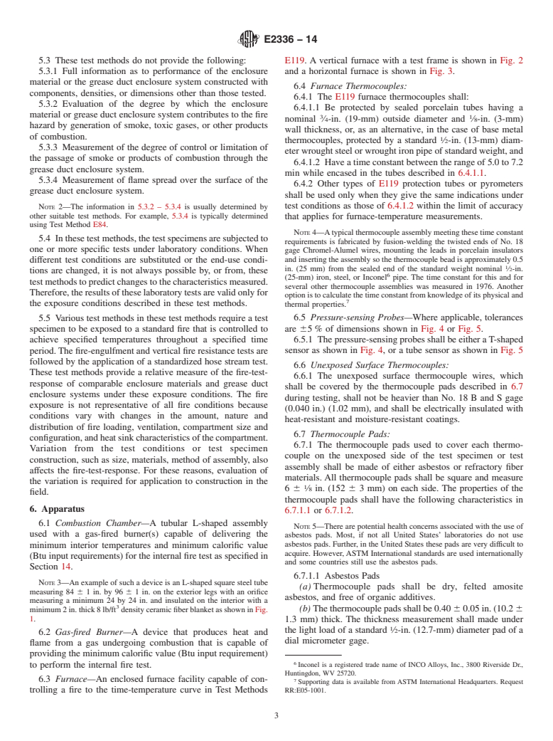 ASTM E2336-14 - Standard Test Methods  for  Fire Resistive Grease Duct Enclosure Systems