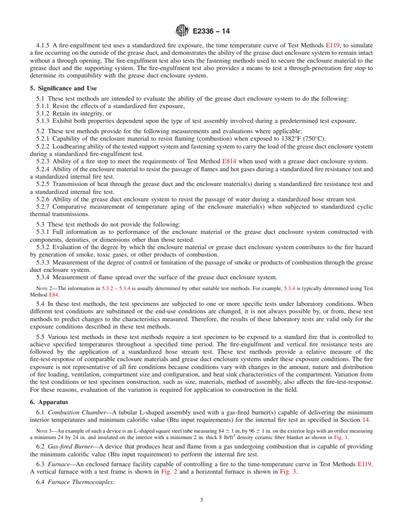 REDLINE ASTM E2336-14 - Standard Test Methods  for  Fire Resistive Grease Duct Enclosure Systems