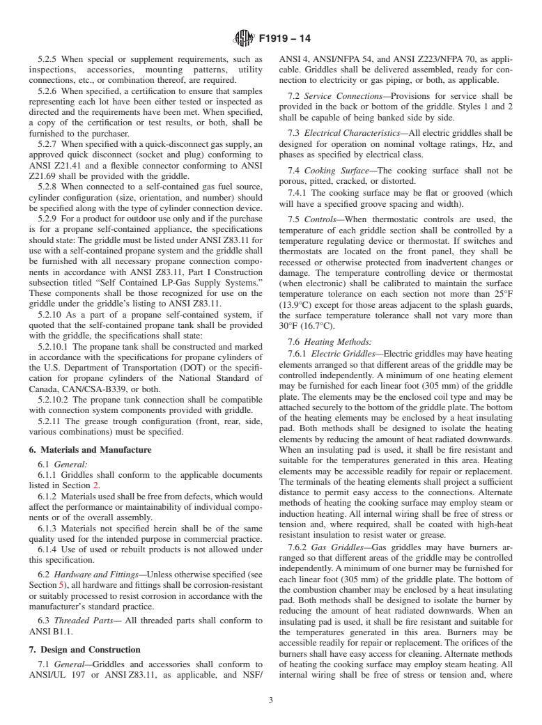 ASTM F1919-14 - Standard Specification for Griddles, Single-Sided and Double-Sided, Gas and Electric