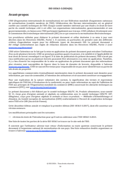 ISO 18363-3:2024 ISO 18363-3:2024 - Corps gras d'origines animale et végétale — Détermination des esters de chloropropanediols (MCPD) et d'acides gras et des esters de glycidol et d'acides gras par CPG/SM — Partie 3: Méthode par transestérification acide et mesure du 2-MCPD, du 3-MCPD et du glycidol
Released:1. 07. 2024 - Page 4 preview