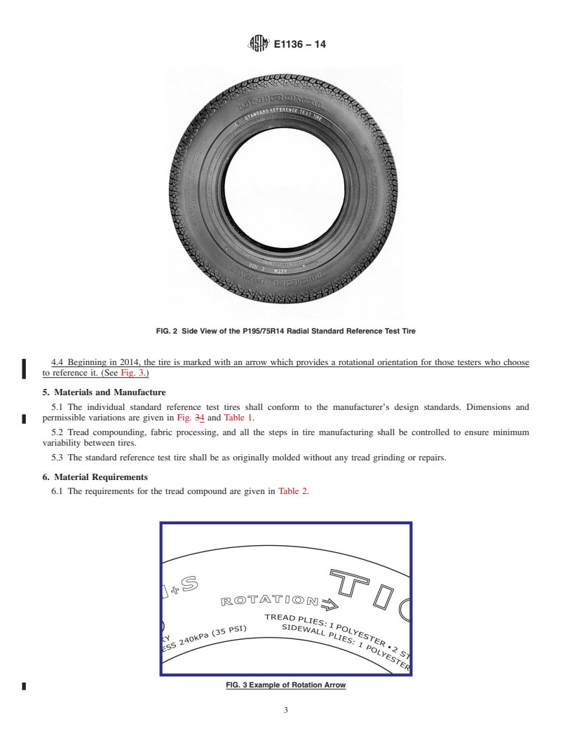 REDLINE ASTM E1136-14 - Standard Specification for  P195/75R14 Radial Standard Reference Test Tire