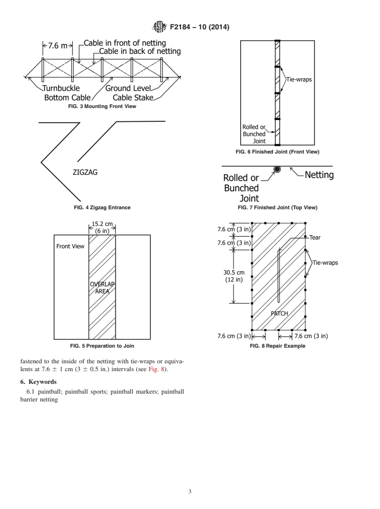 ASTM F2184-10(2014) - Standard Guide for Installation of Paintball Barrier Netting