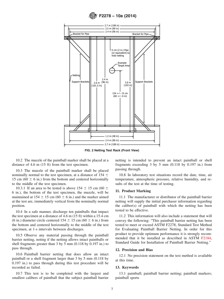 ASTM F2278-10a(2014) - Standard Test Method for  Evaluating Paintball Barrier Netting