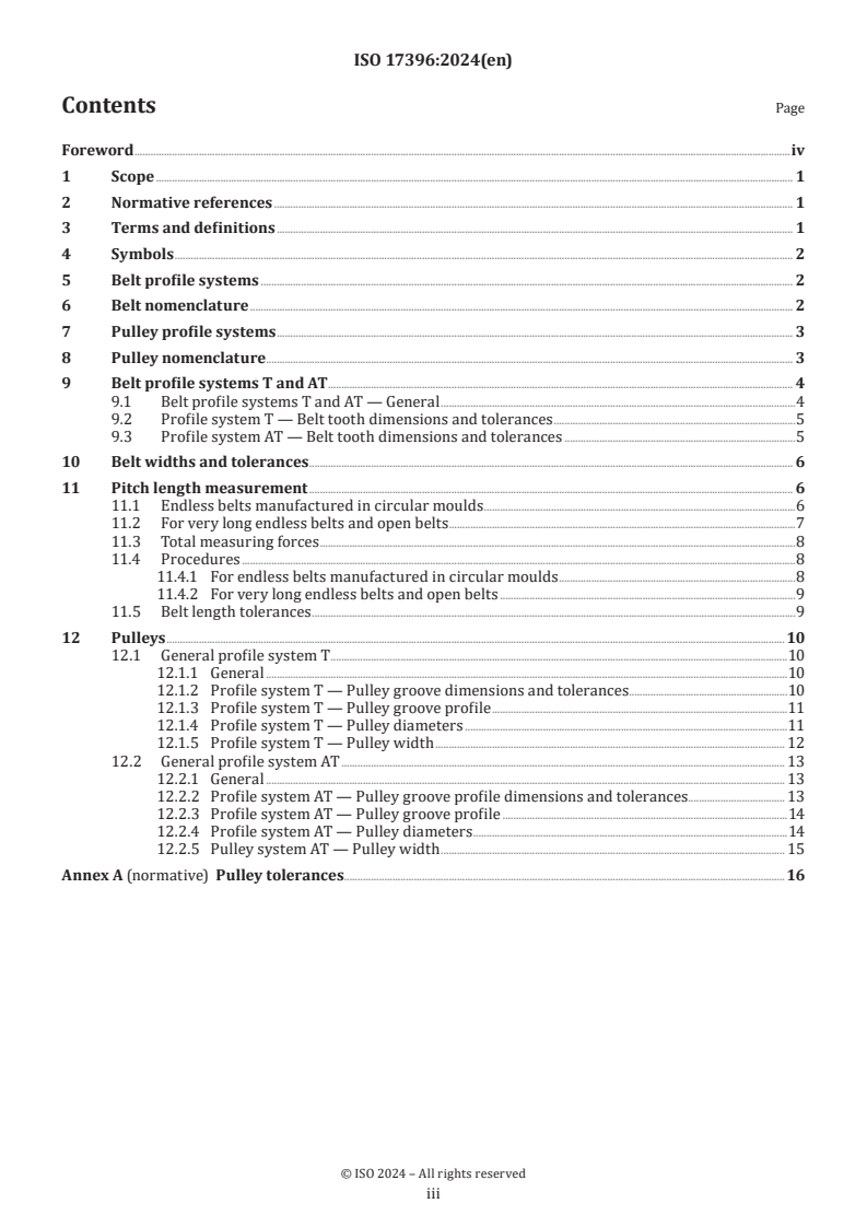 ISO 17396:2024 - Synchronous belt drives — Metric pitch — Tooth profiles T and AT endless and open ended belts and pulleys
Released:4. 09. 2024