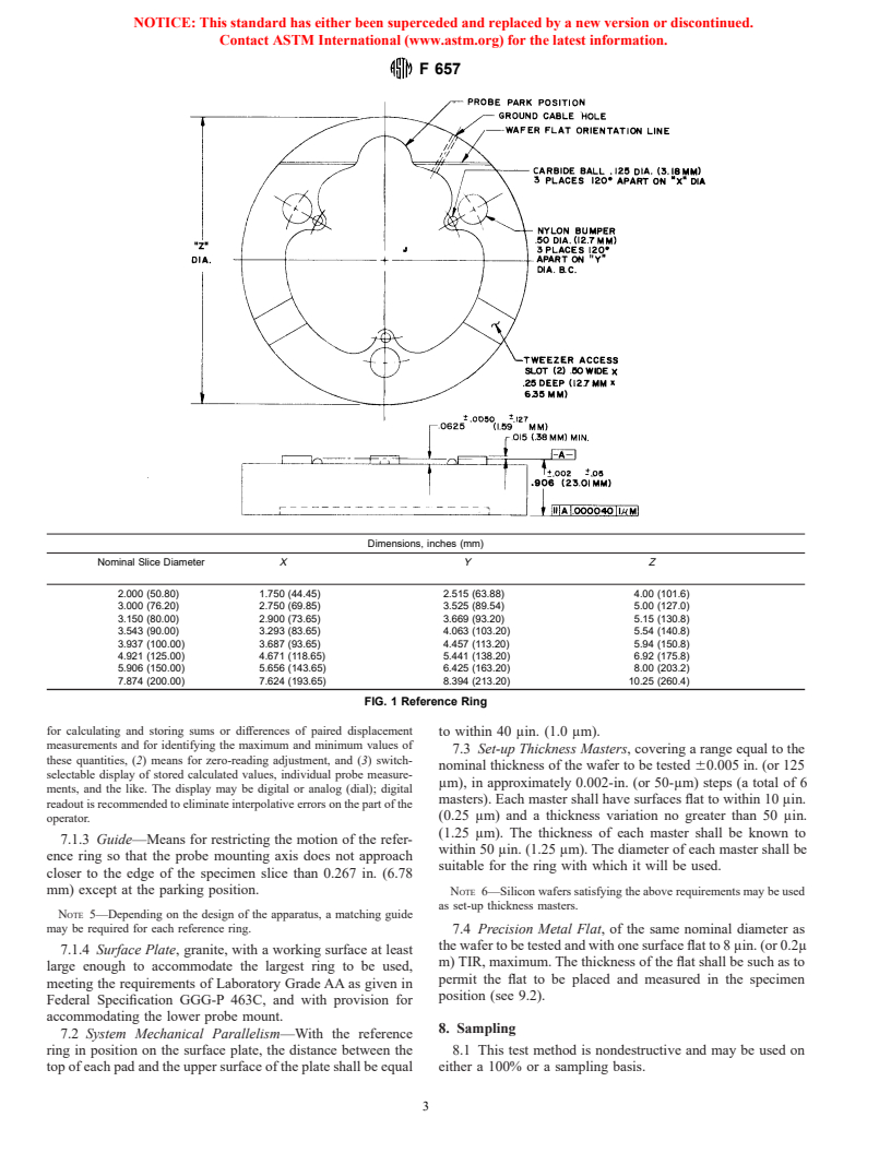 ASTM F657-92(1999) - Standard Test Method for Measuring Warp and Total Thickness Variation on Silicon Wafers by Noncontact Scanning (Withdrawn 2003)