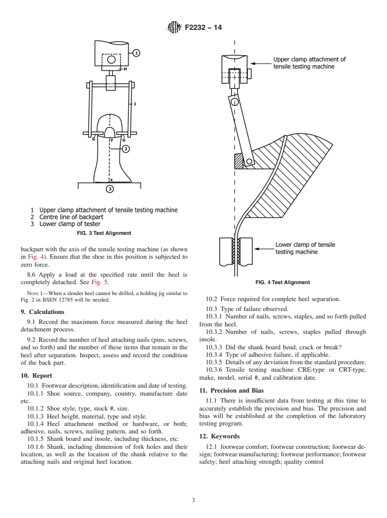 ASTM F2232-14 - Standard Test Method for  Determining the Longitudinal Load Required to Detach High Heels  from Footwear