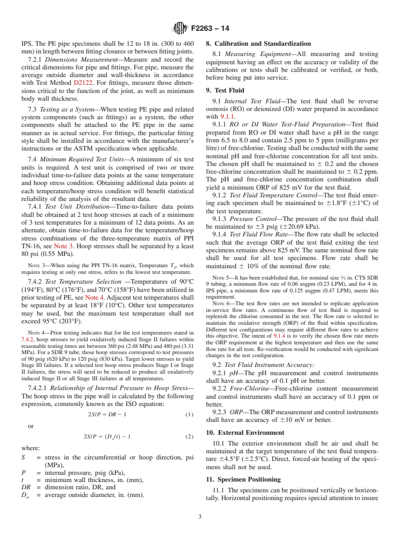 ASTM F2263-14 - Standard Test Method for  Evaluating the Oxidative Resistance of Polyethylene &#40;PE&#41; Pipe   to Chlorinated Water