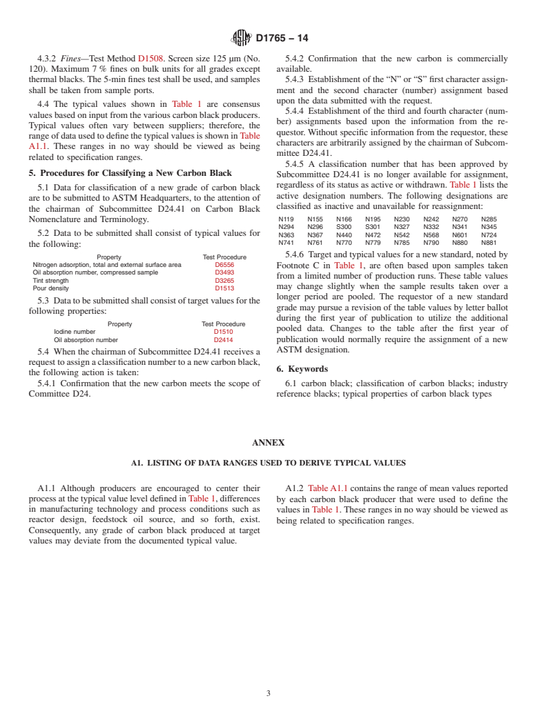 ASTM D1765-14 - Standard Classification System for Carbon Blacks Used in Rubber Products