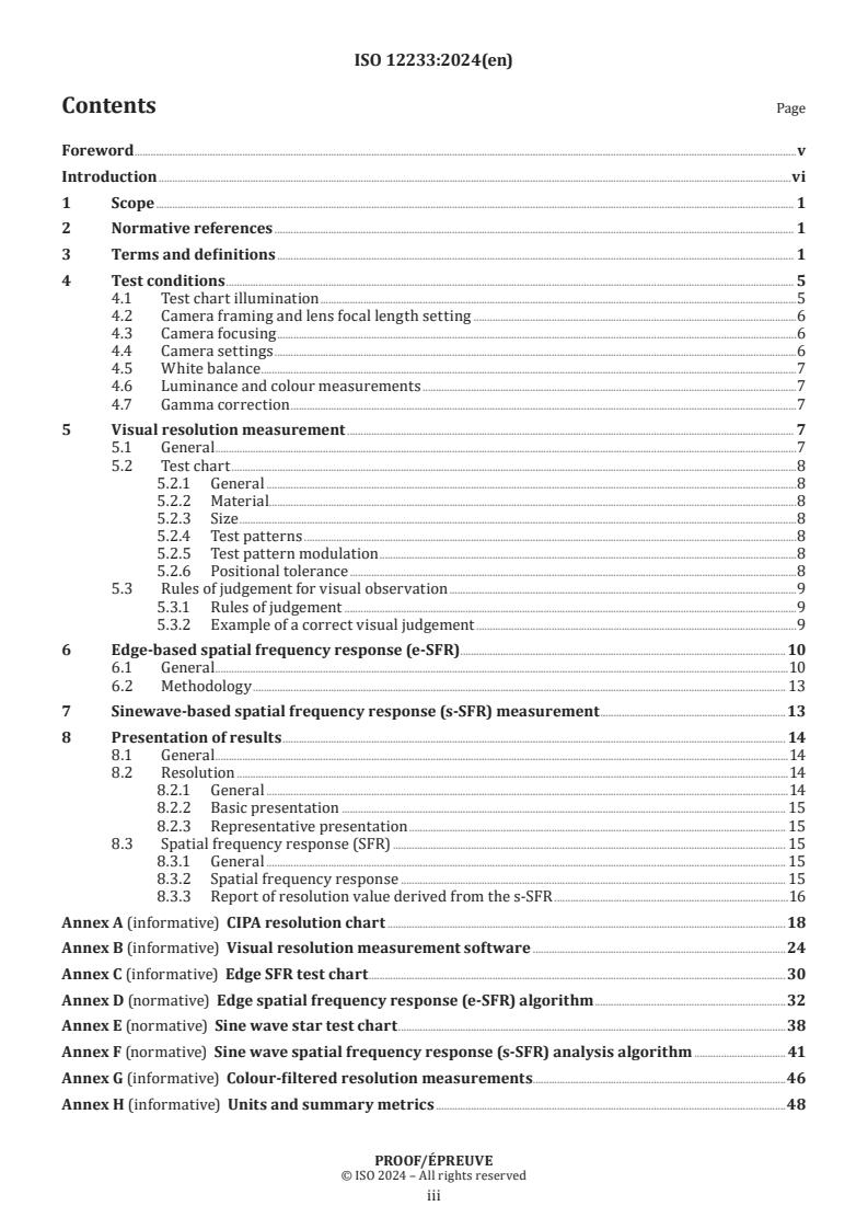 ISO/PRF 12233 - Digital Cameras — Resolution and spatial frequency responses
Released:24. 07. 2024