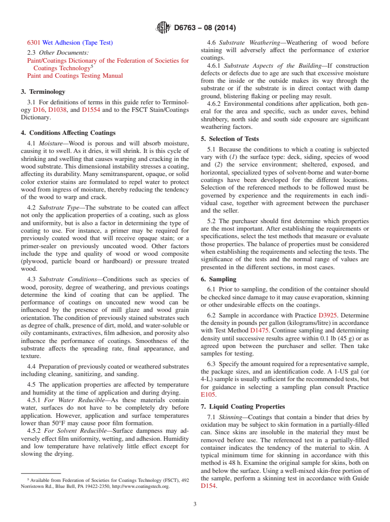 ASTM D6763-08(2014) - Standard Guide for Testing Exterior Wood Stains and Clear Water Repellents