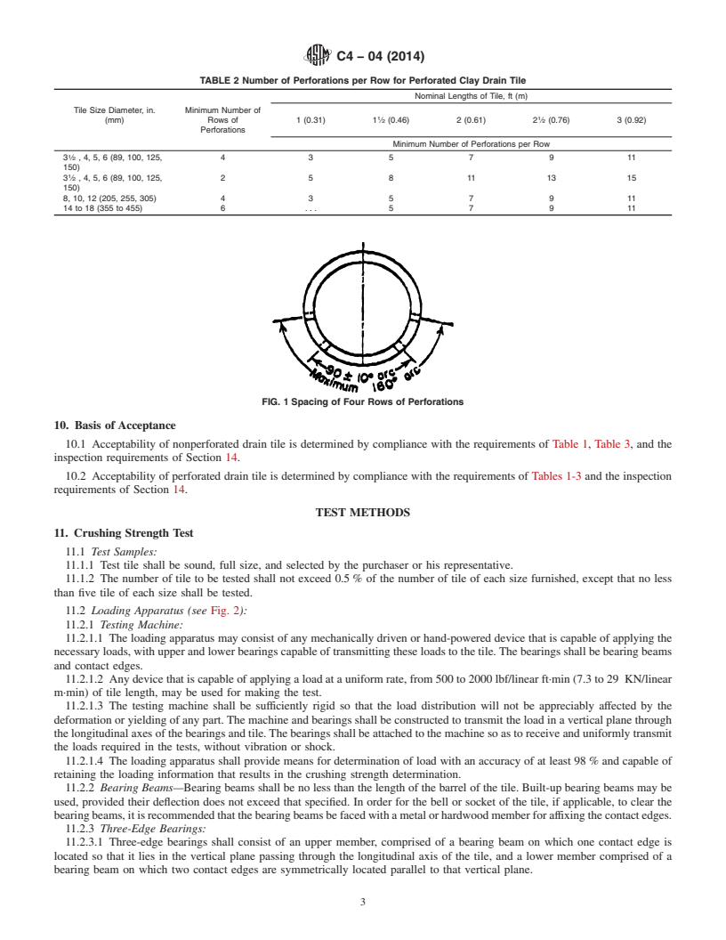 REDLINE ASTM C4-04(2014) - Standard Specification for  Clay Drain Tile and Perforated Clay Drain Tile