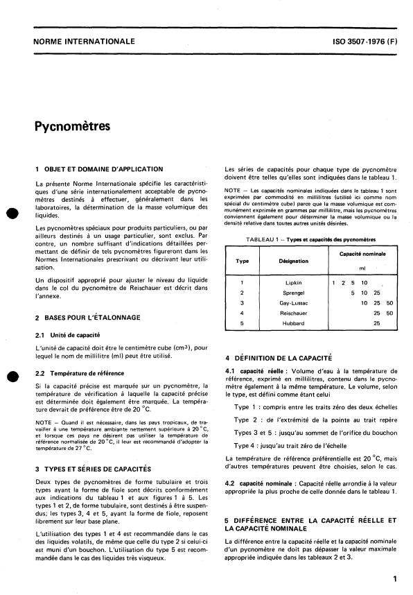 ISO 3507:1976 - Pycnometres