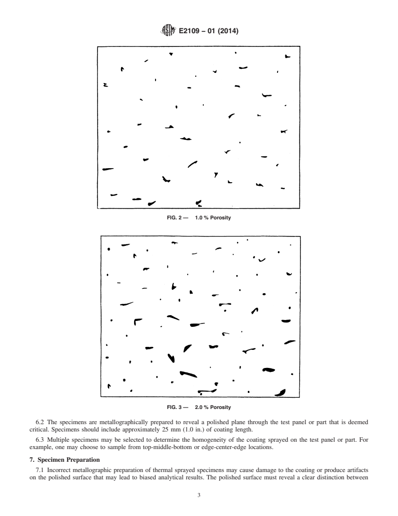 REDLINE ASTM E2109-01(2014) - Standard Test Methods for  Determining Area Percentage Porosity in Thermal Sprayed Coatings