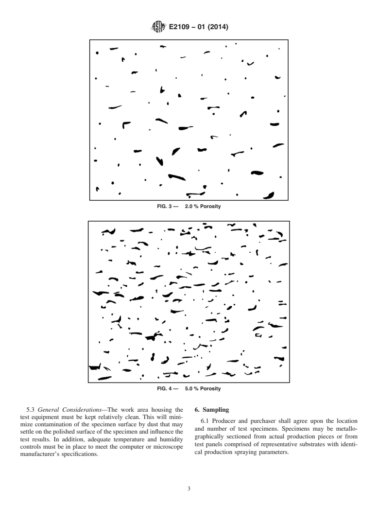 ASTM E2109-01(2014) - Standard Test Methods for  Determining Area Percentage Porosity in Thermal Sprayed Coatings