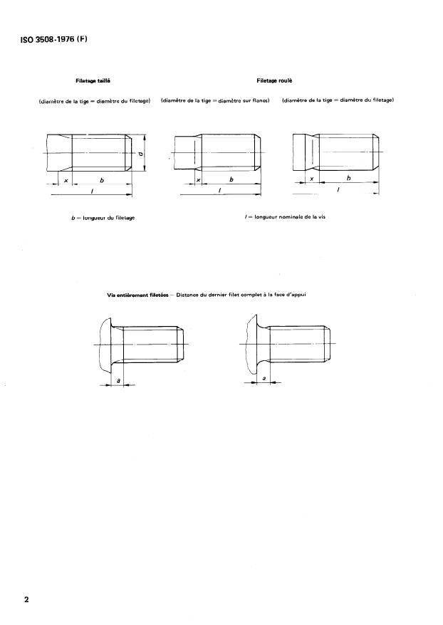 ISO 3508:1976 ISO 3508:1976 - Filets incomplets pour les éléments de fixation avec un filetage selon ISO 261 et ISO 262 - Page 4 preview