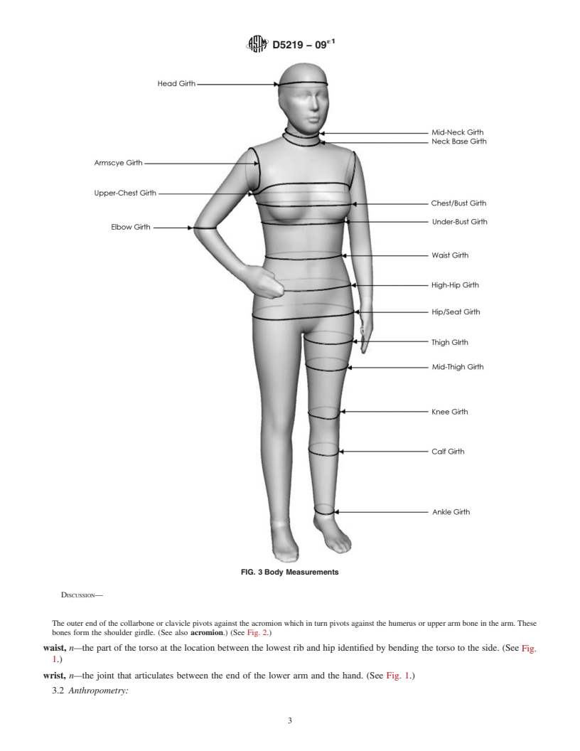 REDLINE ASTM D5219-09e1 - Standard Terminology Relating to  Body Dimensions for Apparel Sizing