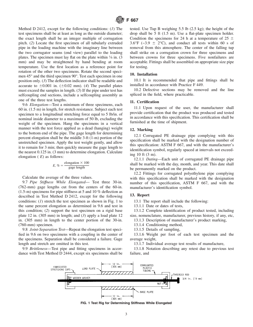 ASTM F667-97 - Standard Specification for Large Diameter Corrugated Polyethylene Pipe and Fittings