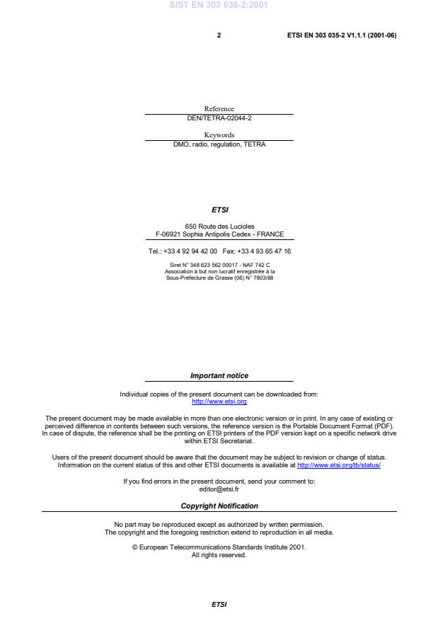 SIST EN 303 035-2:2001 SIST EN 303 035-2:2001 - Page 4 preview