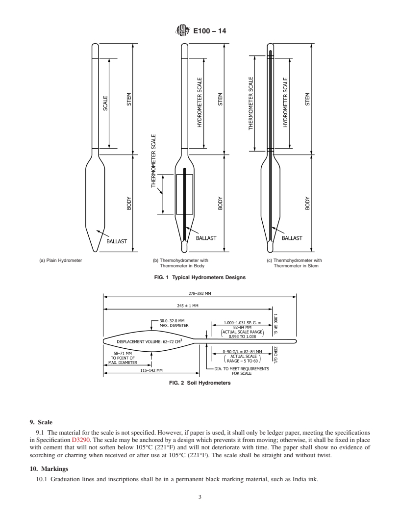 REDLINE ASTM E100-14 - Standard Specification for  ASTM Hydrometers