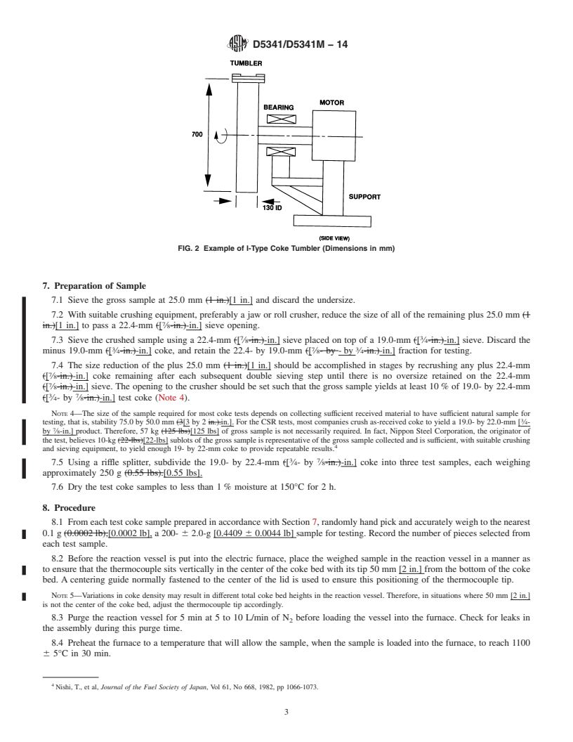 REDLINE ASTM D5341/D5341M-14 - Standard Test Method for Measuring Coke Reactivity Index (CRI) and Coke Strength After Reaction (CSR)