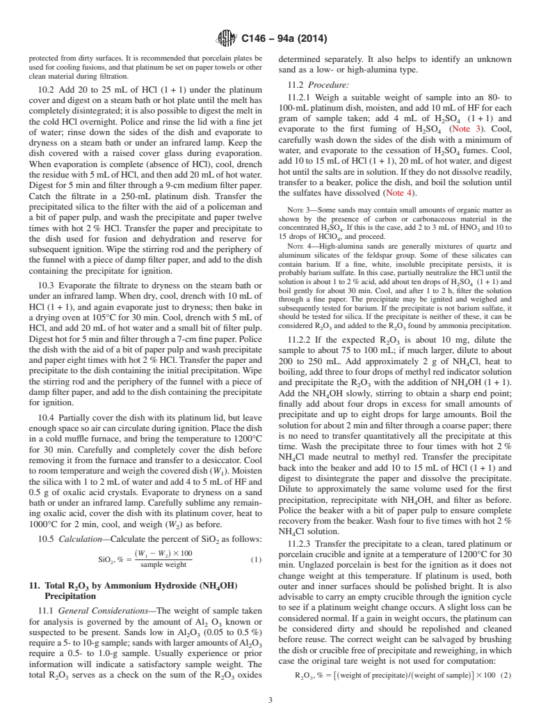 ASTM C146-94a(2014) - Standard Test Methods for  Chemical Analysis of Glass Sand