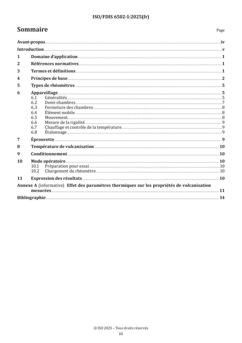 ISO/FDIS 6502-1 - Caoutchouc — Mesure des caractéristiques de vulcanisation à l'aide de rhéomètres — Partie 1: Introduction
Released:13. 04. 2025