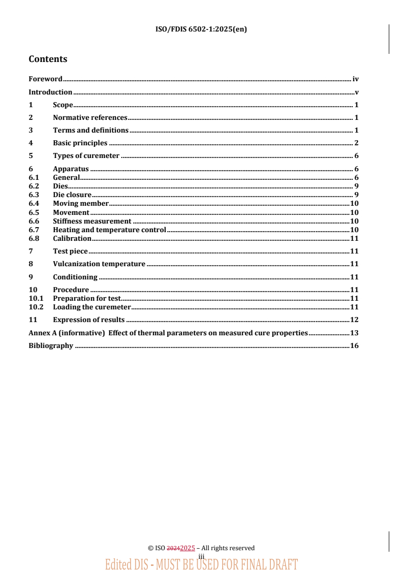 REDLINE ISO/FDIS 6502-1 - Rubber — Measurement of vulcanization characteristics using curemeters — Part 1: Introduction
Released:28. 03. 2025