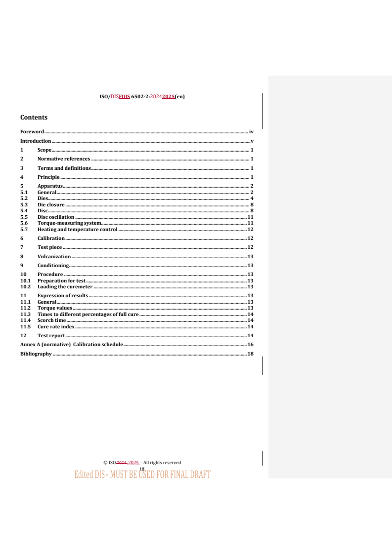 REDLINE ISO/FDIS 6502-2 - Rubber — Measurement of vulcanization characteristics using curemeters — Part 2: Oscillating disc curemeter
Released:28. 03. 2025