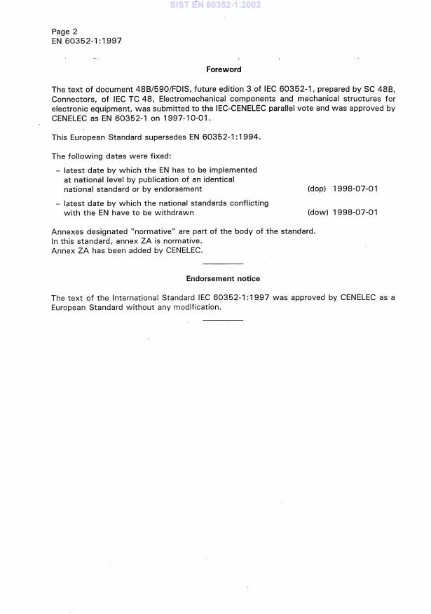 EN 60352-1:1997 EN 60352-1:2002 - Page 4 preview