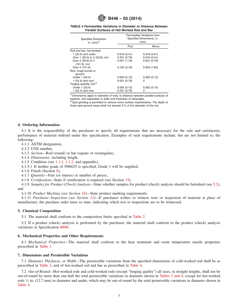 REDLINE ASTM B446-03(2014) - Standard Specification for Nickel-Chromium-Molybdenum-Columbium Alloy &#40;UNS N06625&#41;, Nickel-Chromium-Molybdenum-Silicon    Alloy &#40;UNS N06219&#41;, and Nickel-Chromium-Molybdenum-Tungsten Alloy  &#40;UNS N06650&#41; Rod and Bar