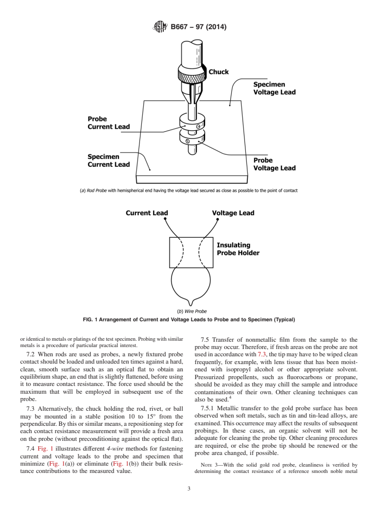 ASTM B667-97(2014) - Standard Practice for Construction and Use of a Probe for Measuring Electrical Contact  Resistance