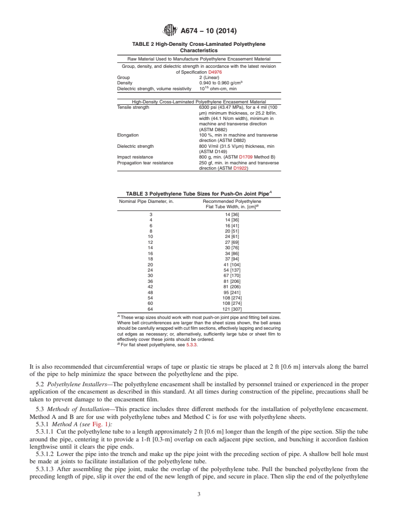 REDLINE ASTM A674-10(2014) - Standard Practice for  Polyethylene Encasement for Ductile Iron Pipe for Water or   Other Liquids